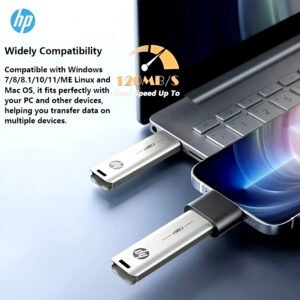 HP x796w USB 3.2 flash drive with high-speed metal slide design, available in 32GB, 64GB, and 128GB storage options for fast and reliable data transfer.