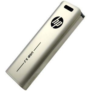 HP x796w USB 3.2 flash drive with high-speed metal slide design, available in 32GB, 64GB, and 128GB storage options for fast and reliable data transfer.